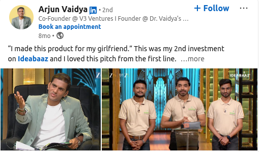 Arjun Vaidya on Rahato at Idea Baaz