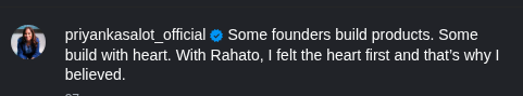 Priyanka Salot on Rahato