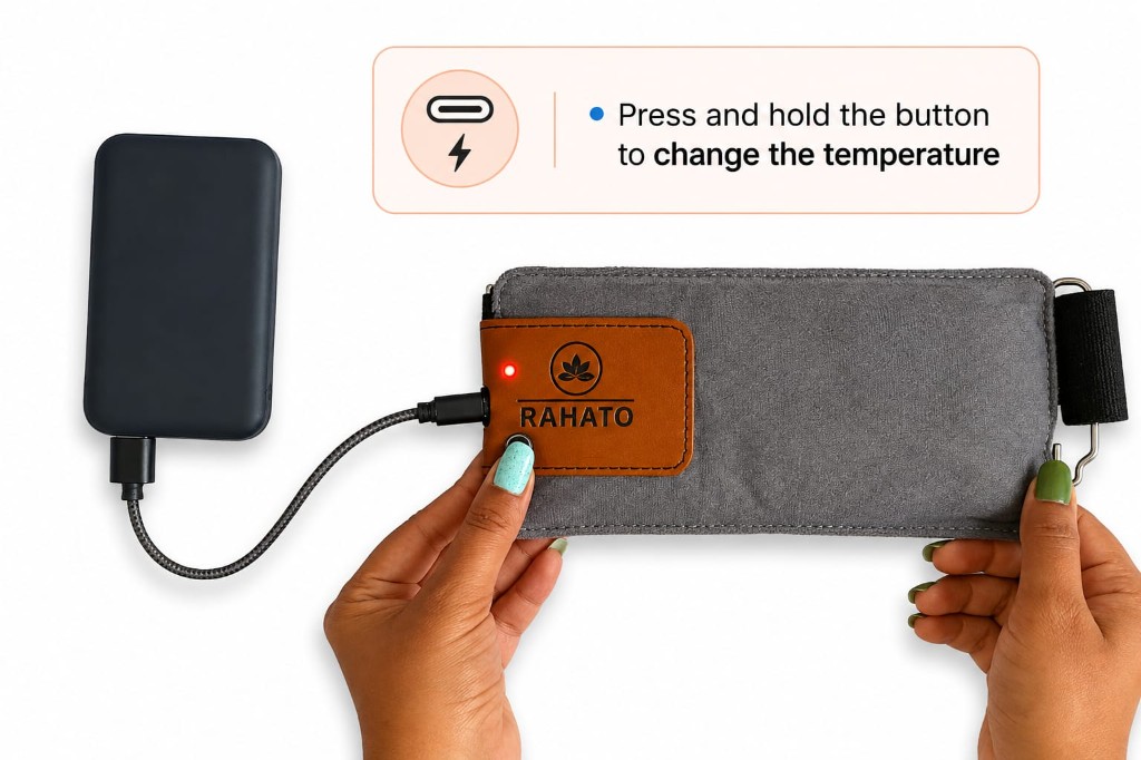 Press and hold the Rahato manual button to change temperature