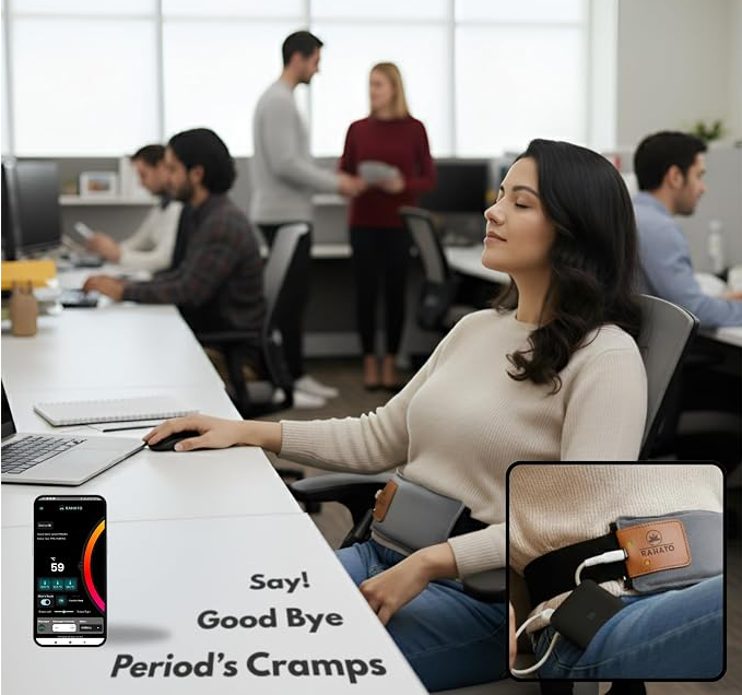 Rahato Travel Wellness — portable cramp relief at work with power bank